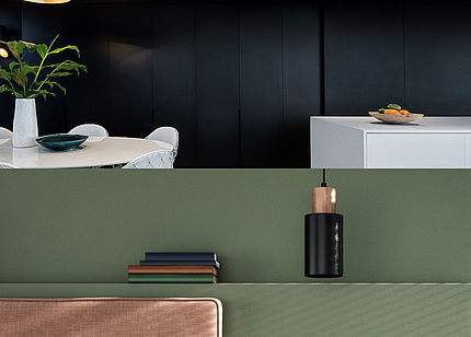 Keuken en slaapkamer met moderne kleurenschema's Keuken en slaapkamer met moderne kleurenschema's